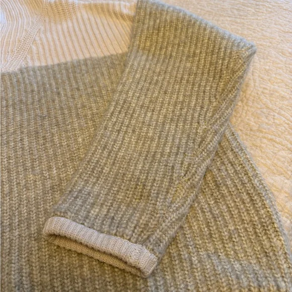 Varley Willard Half Zip Sweater Cream / Gray Size Small - Picture 6 of 7